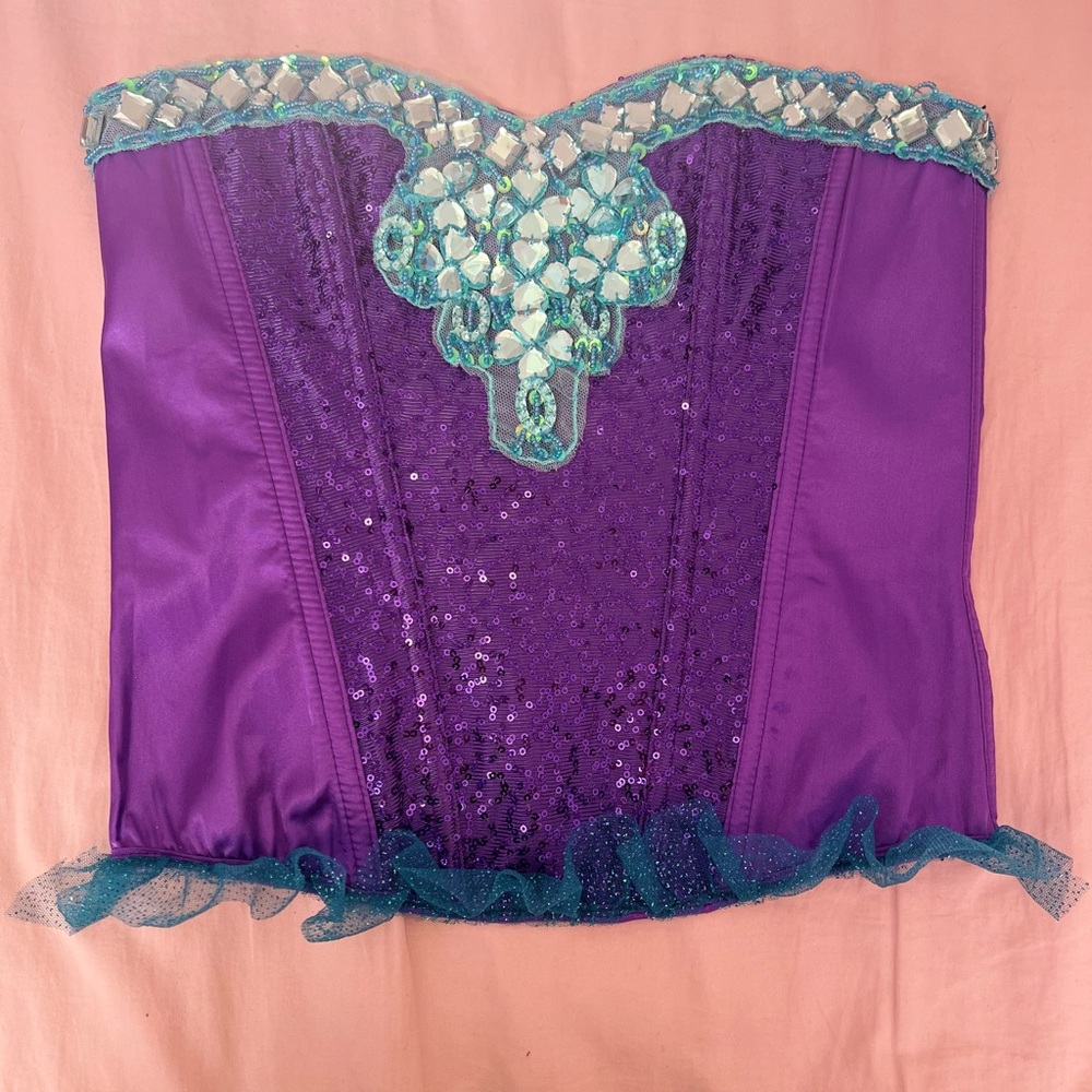 Leg Avenue Purple and Teal Mermaid Corset Top